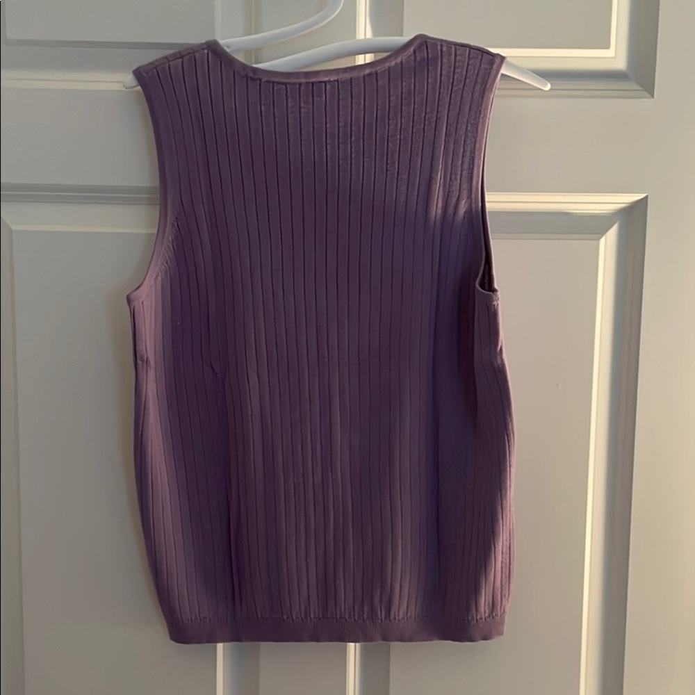 Purple Ribbed Tank Top - Picture 2 of 3